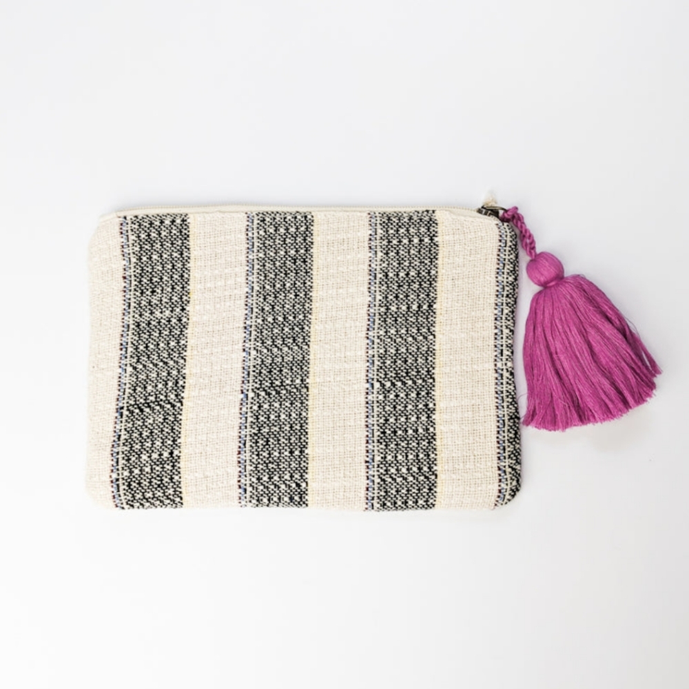 NWT Lu & Elle Matador Handmade Striped Pouch - Picture 3 of 3